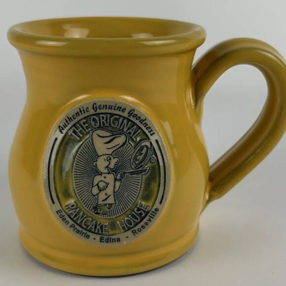 Deneen Pottery Original Pancake House Yellow Coffee Mug Cup Eden Roseville 2014 - Picture 1 of 6
